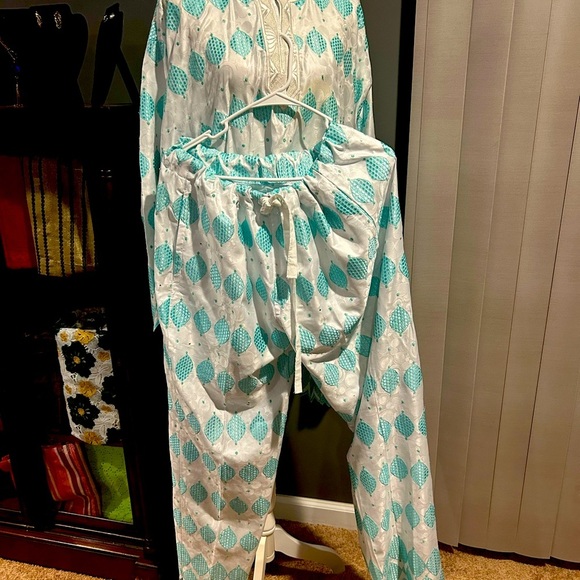 African Mens Clothing Traditional 2 Piece Embroidered Suit Shirt Pants - Picture 3 of 6